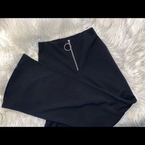 Zip Up Flare Leg Pants